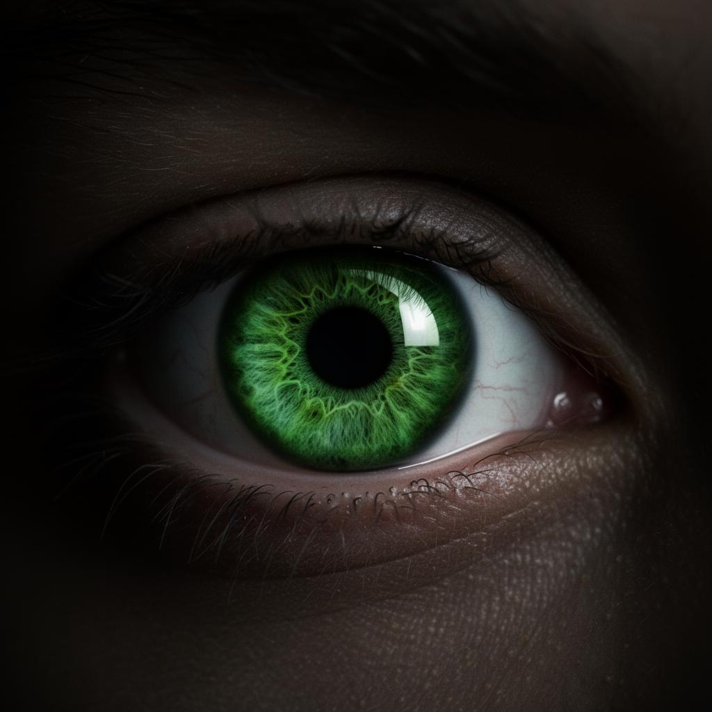 Macro photograph of a green iris